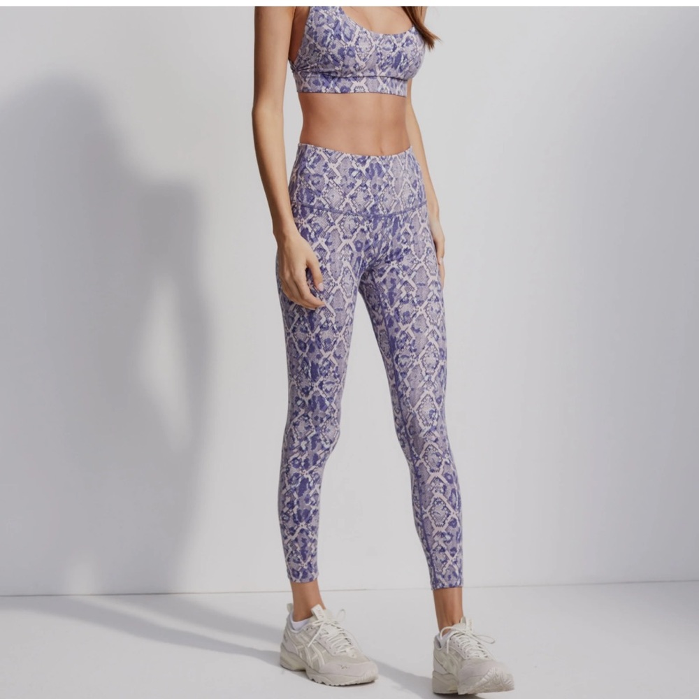 Varley Purple Let’s Move Snakeskin Activewear Set, size XS